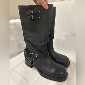 Steve Madden Astor Black Leather Boots